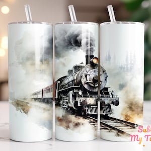 Old Steam Train Tumbler Wrap Train Sketch 20oz Skinny Tumbler Sublimation Design Straight And Tapered Tumbler Wrap Digital Download PNG