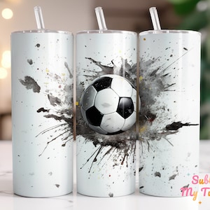 Grey Soccer Tumbler Wrap Soccer Ball Mom Sport 20oz Skinny Tumbler Sublimation Design Straight And Tapered Tumbler Wrap Digital Download PNG