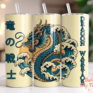 Blue Dragon Tumbler Wrap Dragon Warrior Japan 20oz Skinny Tumbler Sublimation Design Straight And Tapered Tumbler Wrap Digital Download PNG