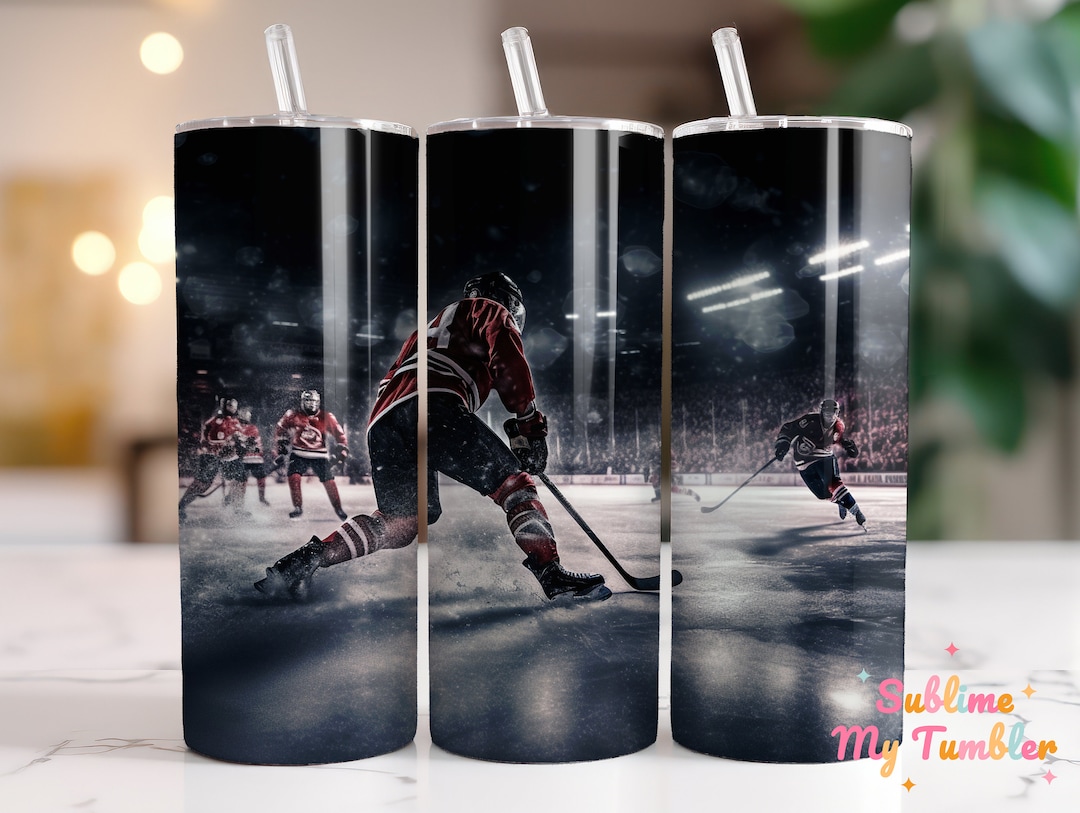 Ice Hockey Player Tumbler Wrap Ice Hockey Game 20oz Skinny Tumbler