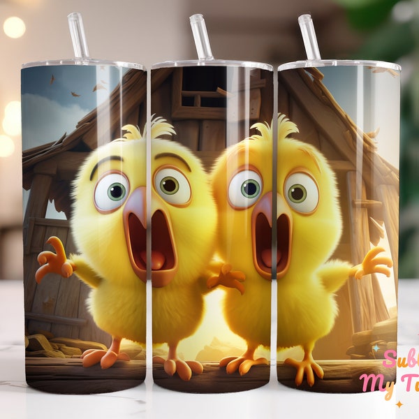 Scared Young Chicken Tumbler Wrap Wimp 20oz Skinny Tumbler Sublimation Design Straight And Tapered Tumbler Wrap Digital Download PNG