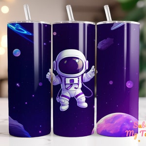 Astronaut Tumbler Wrap Fun Spaceman Cosmonaut 20oz Skinny Tumbler Sublimation Design Straight And Tapered Tumbler Wrap Digital Download PNG