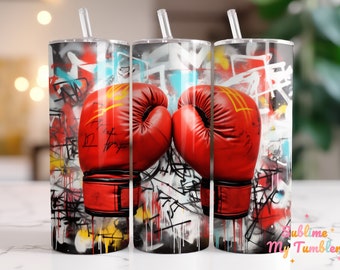 Boxing Gloves Tumbler Wrap Boxing Sublimation 20oz Skinny Tumbler Sublimation Design Straight And Tapered Tumbler Wrap Digital Download PNG