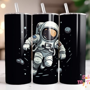 Astronaut Tumbler Wrap Spaceman Cosmonaut PNG 20oz Skinny Tumbler Sublimation Design Straight And Tapered Tumbler Wrap Digital Download PNG