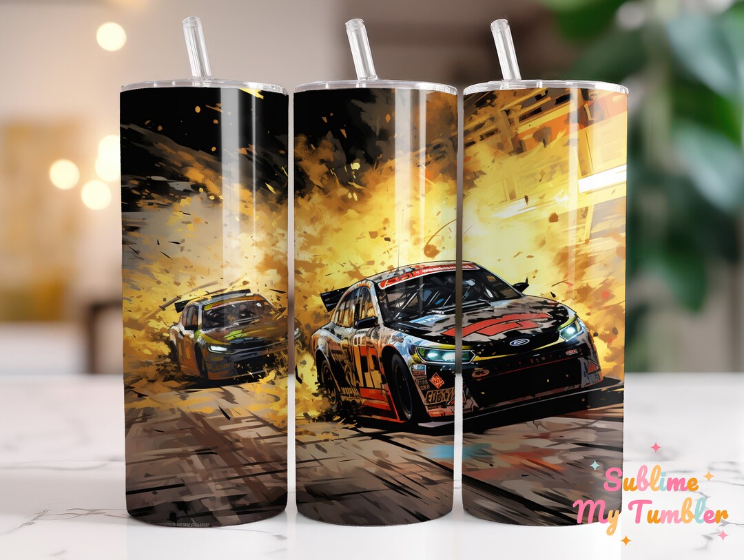 Shell Racing Tumbler Race Car Battle Tumbler Wrap Racing Car 20oz Skinny Tumbler Sublimation ...