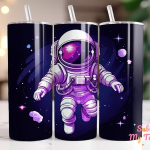 Space Astronaut Tumbler Wrap Spaceman PNG 20oz Skinny Tumbler Sublimation Design Straight And Tapered Tumbler Wrap Digital Download PNG