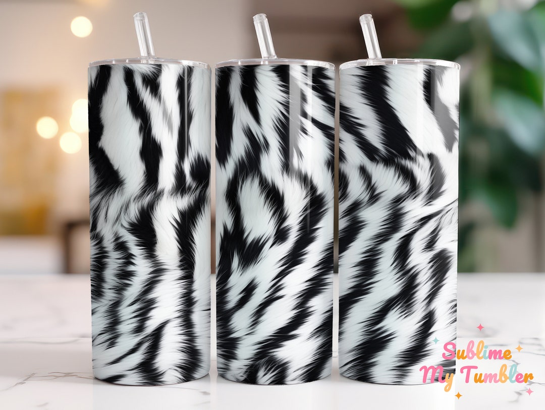 Seamless White Tiger Fur Tumbler Wrap Tiger 20oz Skinny Tumbler Sublimation Design Straight and