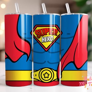 Super Heroes Tumbler Wrap Hero Super Man 20oz Skinny Tumbler Sublimação Design Reto e Cônico Tumbler Wrap Download Digital PNG