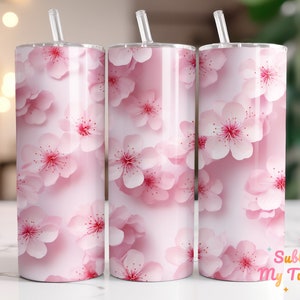 Pink Cherry Blossom Tumbler Wrap Sakura Japan 20oz Skinny Tumbler Sublimation Design Straight And Tapered Tumbler Wrap Digital Download PNG