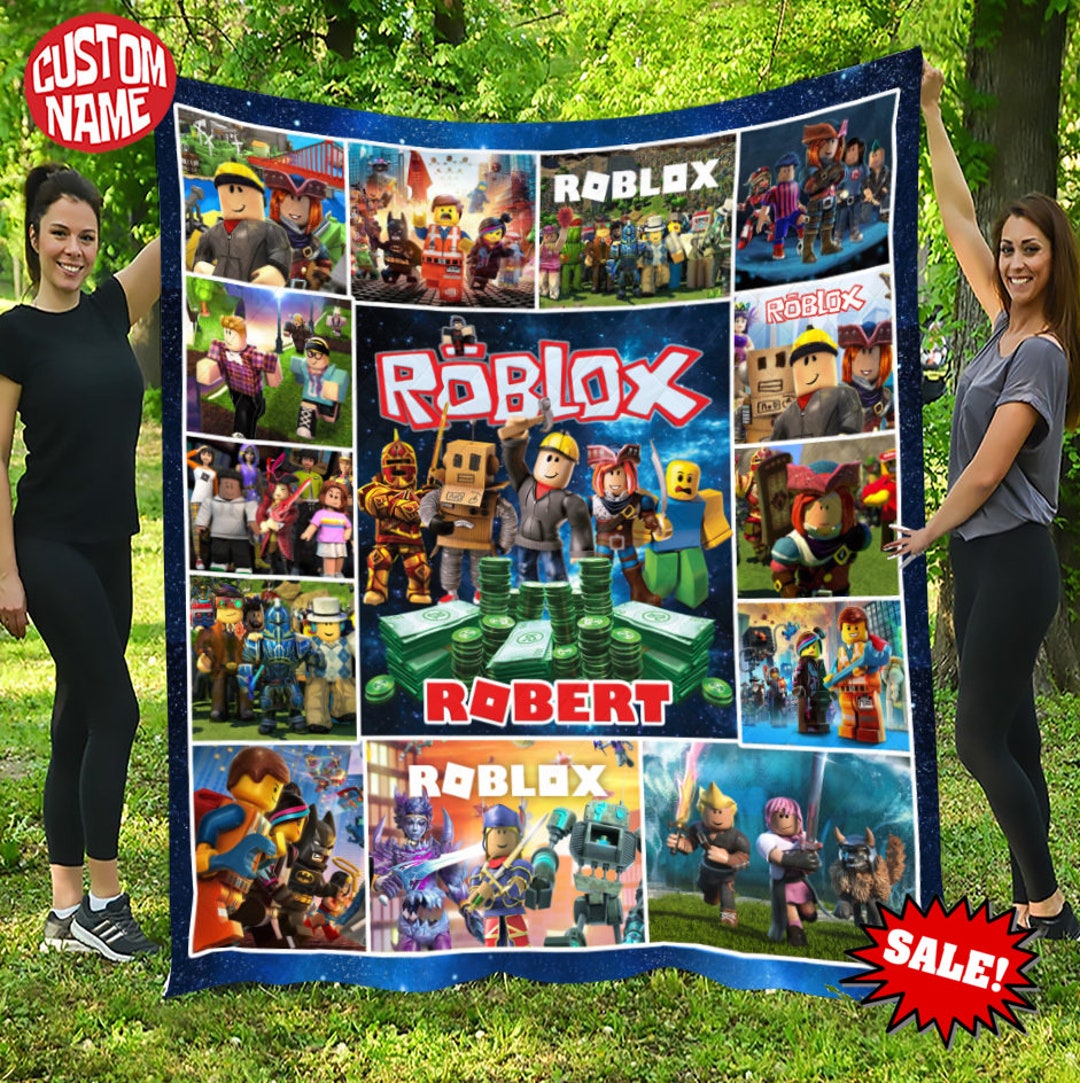 Personalized Roblox Quilt Blanket Roblox Blanket Roblox Etsy