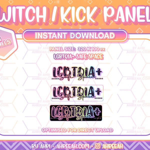 3x LGBTQIA+ Safe Space Twitch / Kick Panel