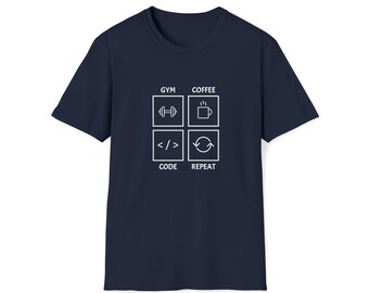 Gym Coffee Code Repeat  Front Shirt