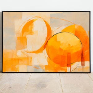 Orange Abstract Painting Vintage Abstract Painting Orange Abstract Oil Painting Orange Shapes Home Decor Digital Download Printable Wall Art