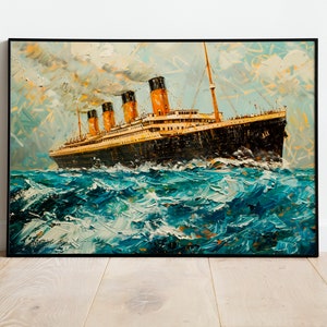 Titanic Oil Painting RMS Titanic Wall Art Historic Ship Painting Titanic Artwork Ocean Art Maritime Painting Seascape Historic Wall Art RMS