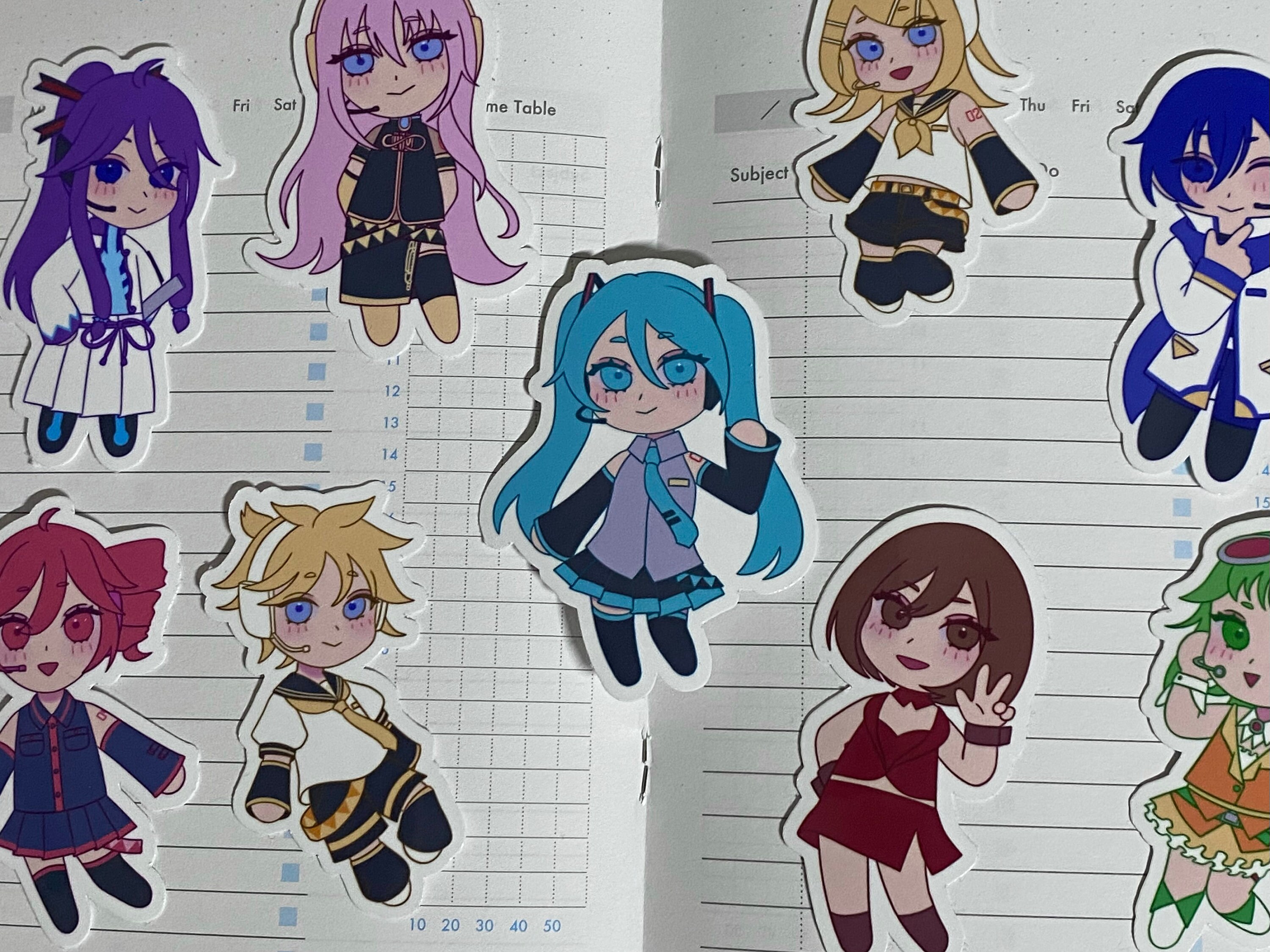 Japanese antique Vocaloid Stickers 7 stickers from the Gurafig Collection  rare!