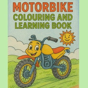 Motorcycle / Motorbike Colouring Book for Kids - Printable PDF Instant Download