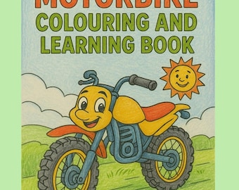 Libro para colorear de motocicletas para niños - PDF imprimible, descarga instantánea