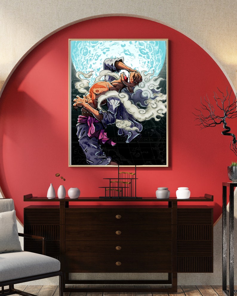 Monkey D. Luffy One Piece Anime Wall Art Anime Room Etsy