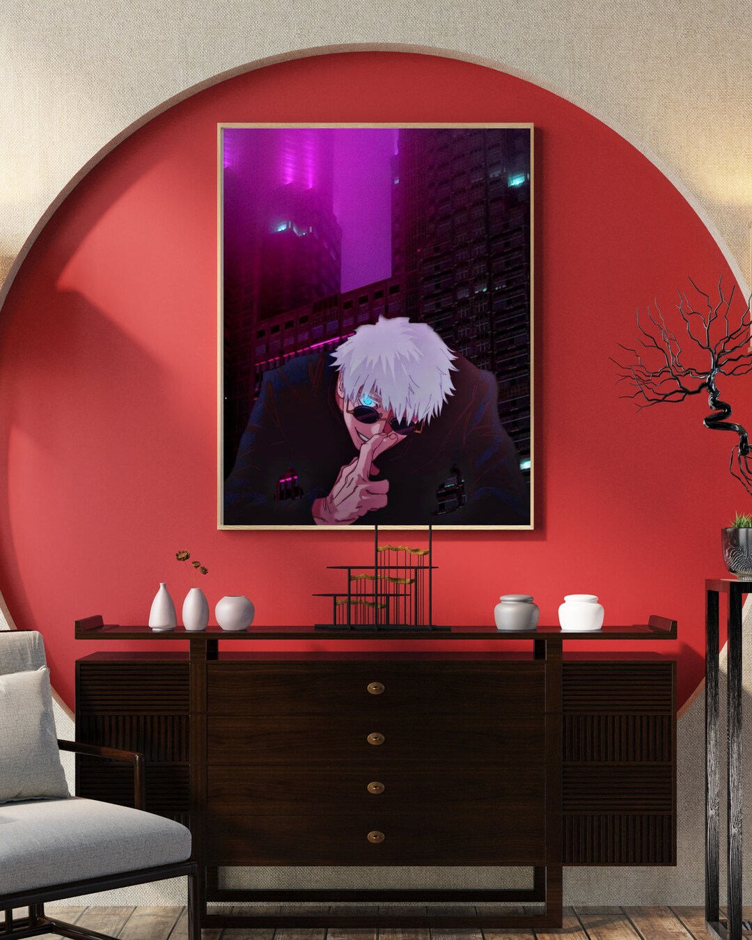 Satoru Gojo Jujutsu Kaisen Anime Wall Art Anime Room Decor Manga Poster