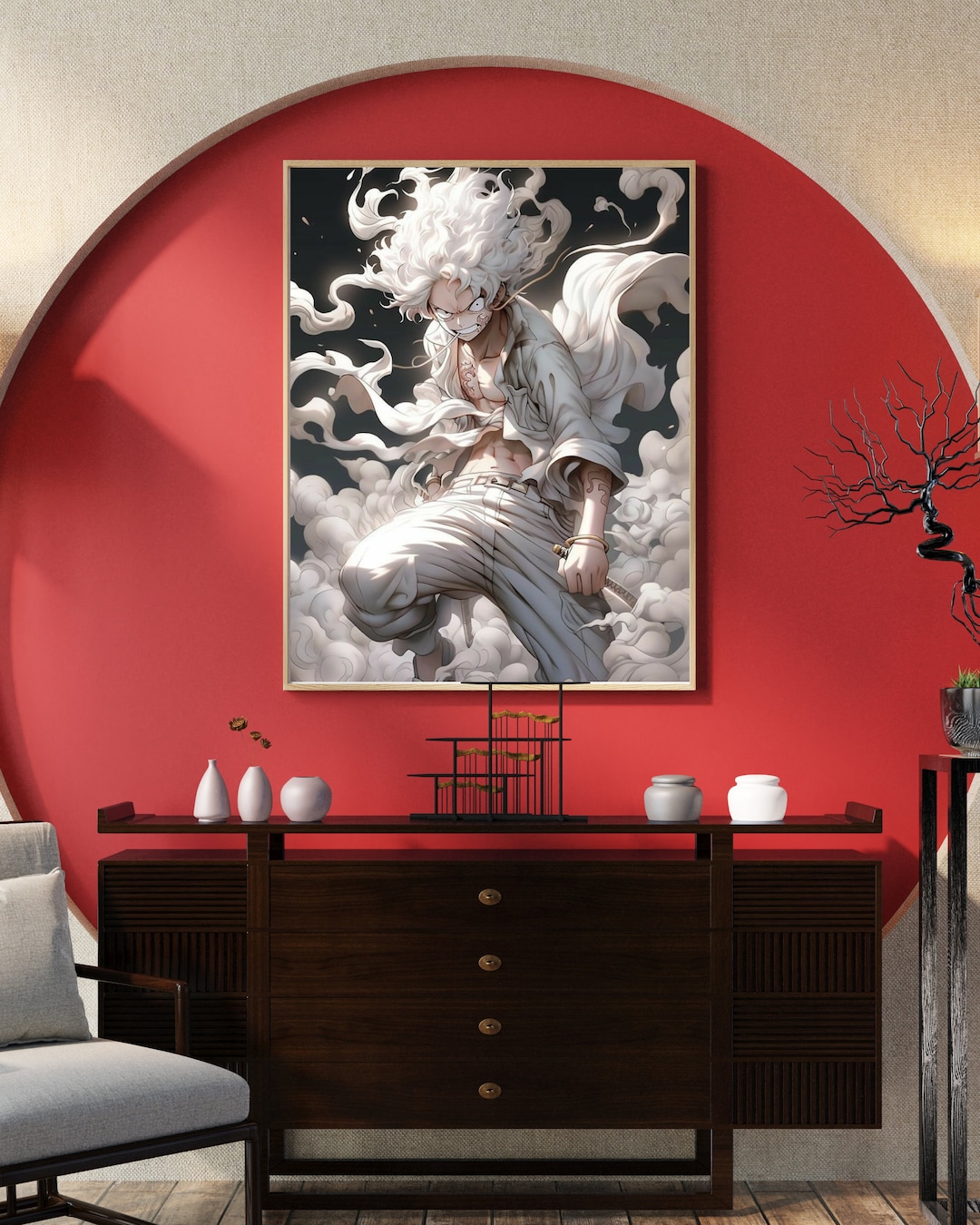 Monkey D. Luffy One Piece Anime Wall Art Anime Room Etsy