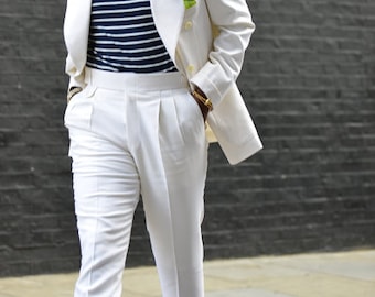 Custom  Made Men White Wedding Suit Party Wear Dinner Suit Bespoke For Men, Wedding Suit For Men, Double Breasted Suit