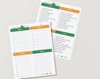 Jeu de Scattergories de la Saint-Patrick