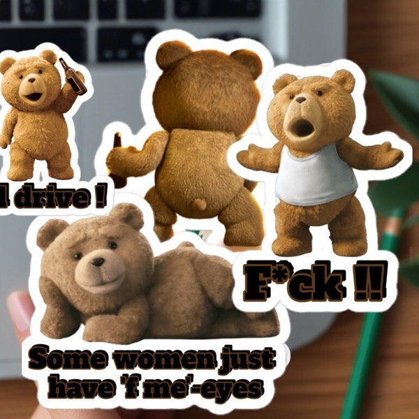 4 TED Stickers Bring the Humor to Your Devices With Foul-mouthed, Pot-smoking, Womanizing, and Alcoholic Ted Teddy Bear,Comedy Movie (2012).
