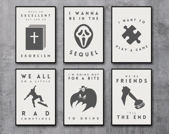 Horror Movie Spooky Art Print Bundle Set Home Decor (Digital Download) SVG
