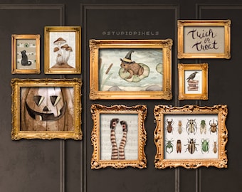 Cottagecore Halloween Spooky Art Print Bundle Set Gallery Wall Home Decor (Digital Download)