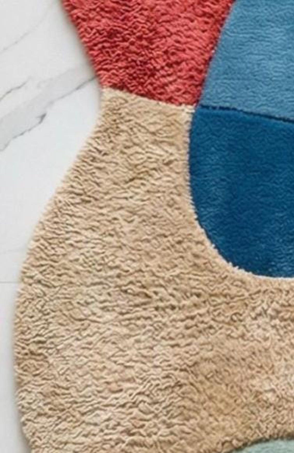 Hand Tufted Abstract Wool Rug, Modern Sculpted Area Rug in Bold Curves ...