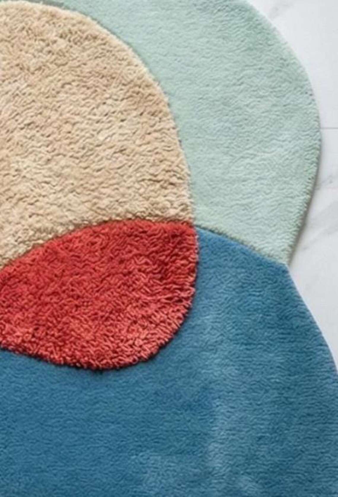 Hand Tufted Abstract Wool Rug, Modern Sculpted Area Rug in Bold Curves ...