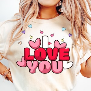 Ti amo Testo per San Valentino Clipart Bundle PNG Ti amo Testo stampa digitale Download digitale Creazione di biglietti Artigianato di carta digitale