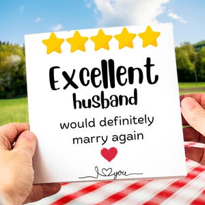 Excellent Husband Valentine&#39;s Day Card, Funny Valentine Card for Husband, Personalised Card