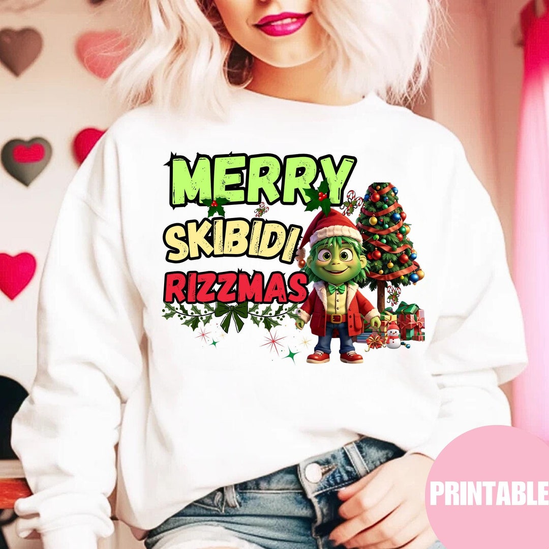 Retro Green Guy Skibidi Rizzmas Png Merry Rizzmas Png Bruh Xmas Png ...