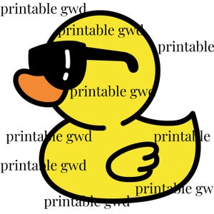 Duck With Sunglasses Png, Rubber Duck Clipart Duck Vector Image, Bath Duck Silhouette, Sublimation Design Duck Cut File