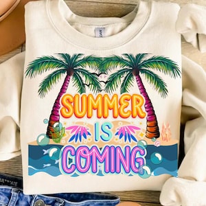 Summer Vibes Png, Sublimation Design, Colorful Summer Clipart, Beach Digital Image, Tropical Png, T-Shirt Design, Instant Download Png, DTF