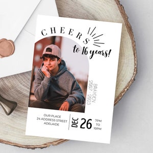 16th Birthday Boy Invitation | Instant Download