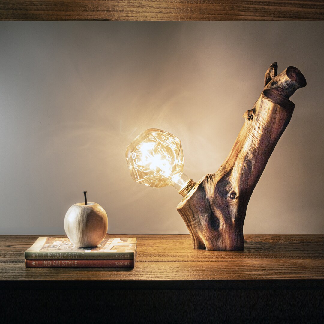Olive Wood Lamp Etsy