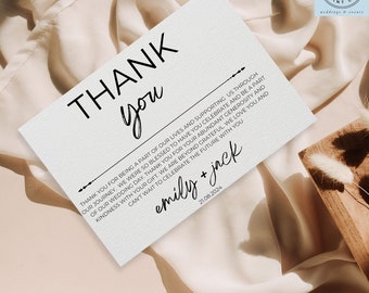 Minimalist Thank You Card Template, Modern Flat Thank You Card, Script Thank You, Fully Editable, DIY, Instant Download, Canva #LIL