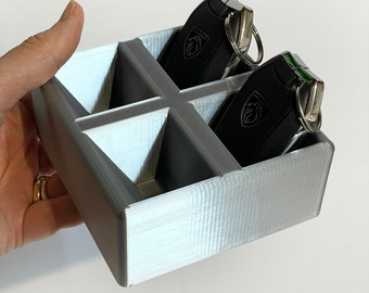 Container for car and motorbike keys. Key holder, object organizer. Useful gift for the home, family key pocket emptier.