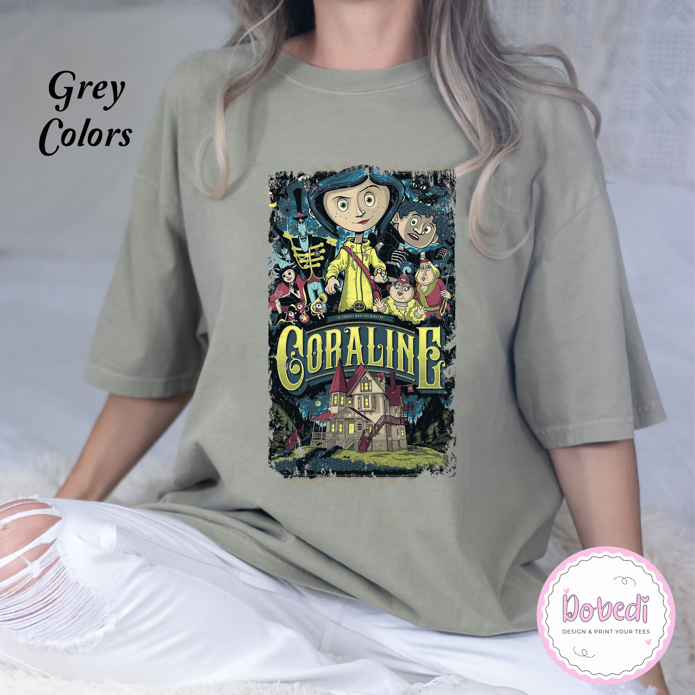 Coraline Best for Coraline Movie Vintage Retro Horror Comfort Colors T ...