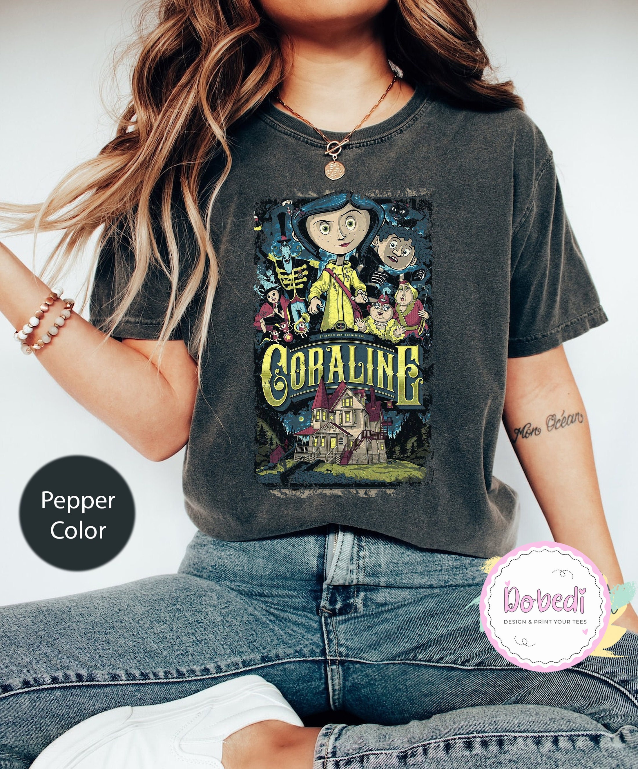 Coraline Best for Coraline Movie Vintage Retro Horror Comfort Colors T ...