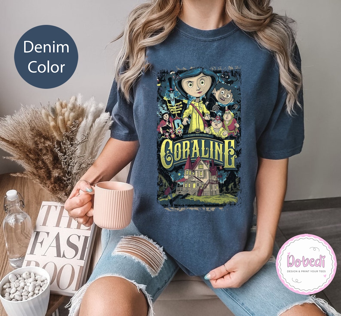 Coraline Best for Coraline Movie Vintage Retro Horror Comfort Colors T ...