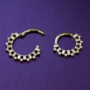 Implant Grade Piercing Titan - Cubic Zirkonia Segment Ring - Septum Clicker 16G - 1.2 MM