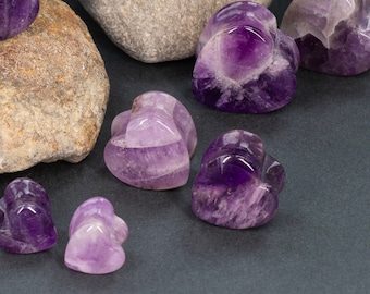Crystal Heart Plugs - Amethyst - Gem Stone Double Flared Plugs - Jewellery for Stretched Ears