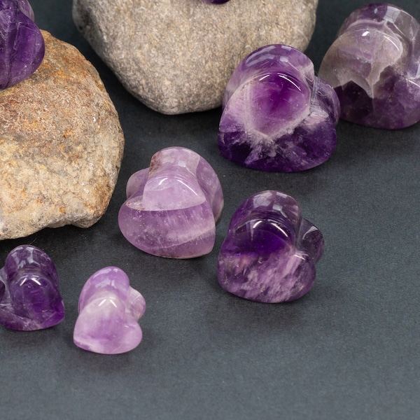 Crystal Heart Plugs - Ametista - Pietre preziose - Double Flared Plugs - Gioielli per orecchie dilatate
