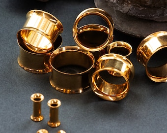 Tunnel Per Lobe Neri Coppia Di Tappi Per Orecchie In Acrilico Nero - Foto 10