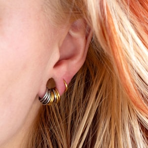 THE STACK Hinged Segment Rings - Surgical Steel - Gold - Silver - Huggie Hoops for Stretched Ears and Piercings