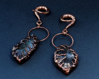 Ear Weights ‘Pretty Poison’ - Ear Hangers - Rose Gold - Copper - Stainless Steel - Stretched Ears