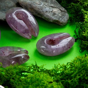 Quartz Pincer - Keyhole Ear Weights - Crystal - Stretched Ears - Pair - Purple Quartz